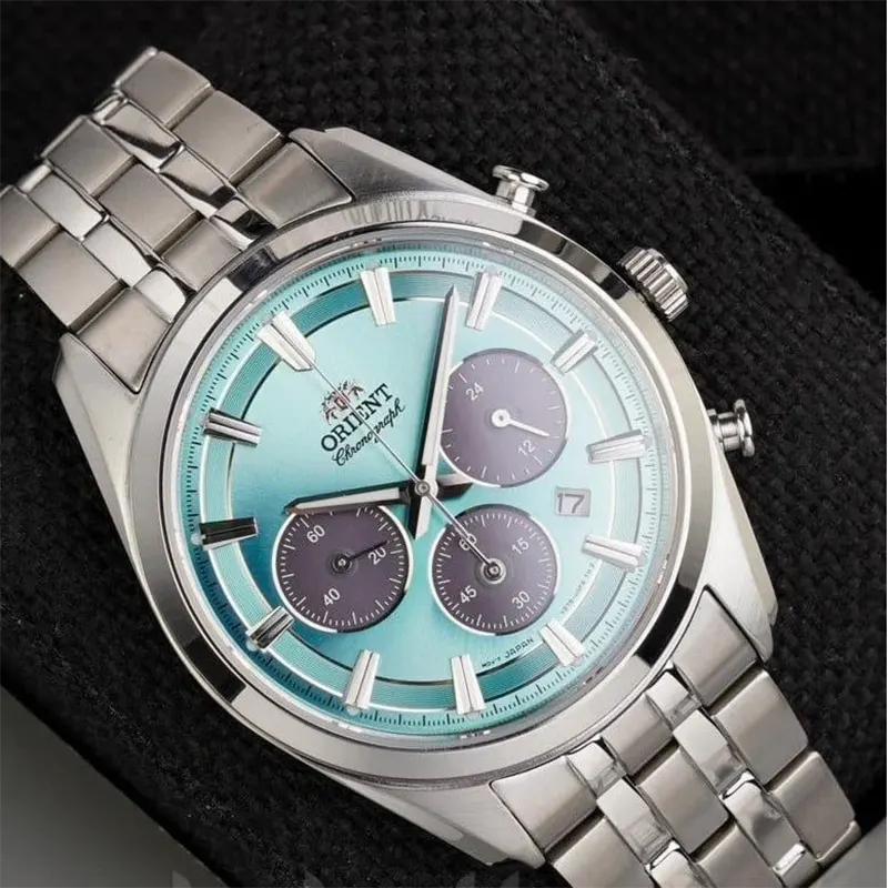 Orient Contemporary Solar Quartz Ice Blue Panda Men's Watch- RA-TX0304L